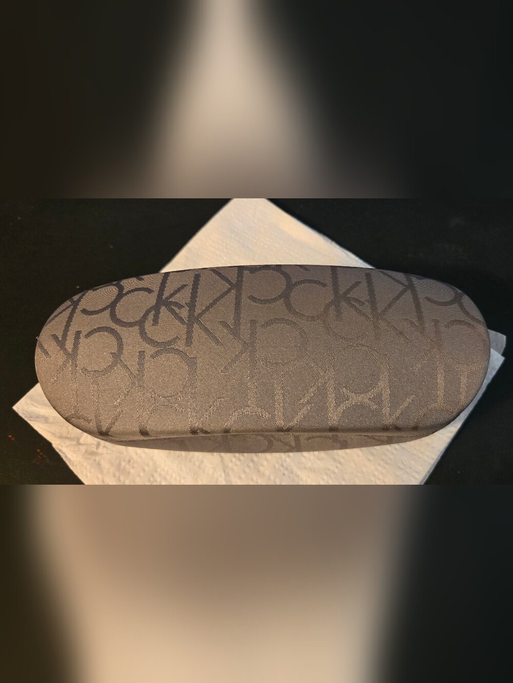 New Calvin Klein Gray CK Monogram Glasses Case